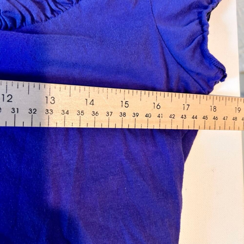 90s Y2K Style Purple Ruffle Scoop Neck Cap Sleeve Feminine Fairy Women's Large - Picture 9 of 10